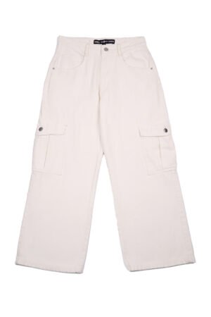 J-98 White Cargo Pants
