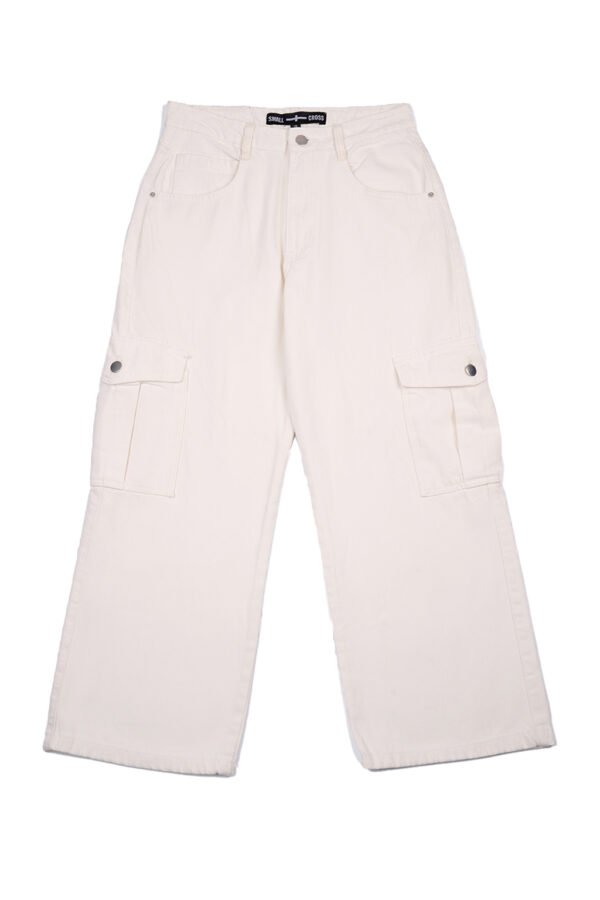 J-98 White Cargo Pants