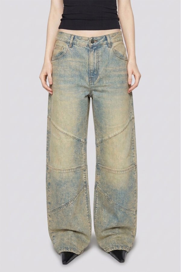 J91 Sand Arc — Panelled Denim