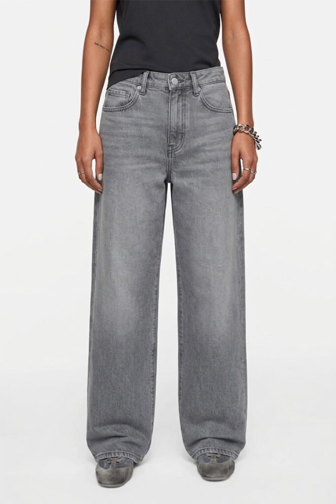 J101 Ash Wide — Grey Denim