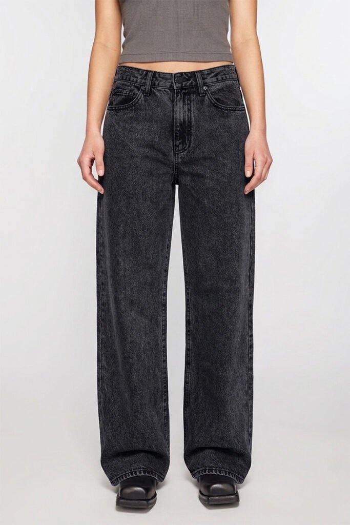 J104 Smoke Wide — Acid Black Denim