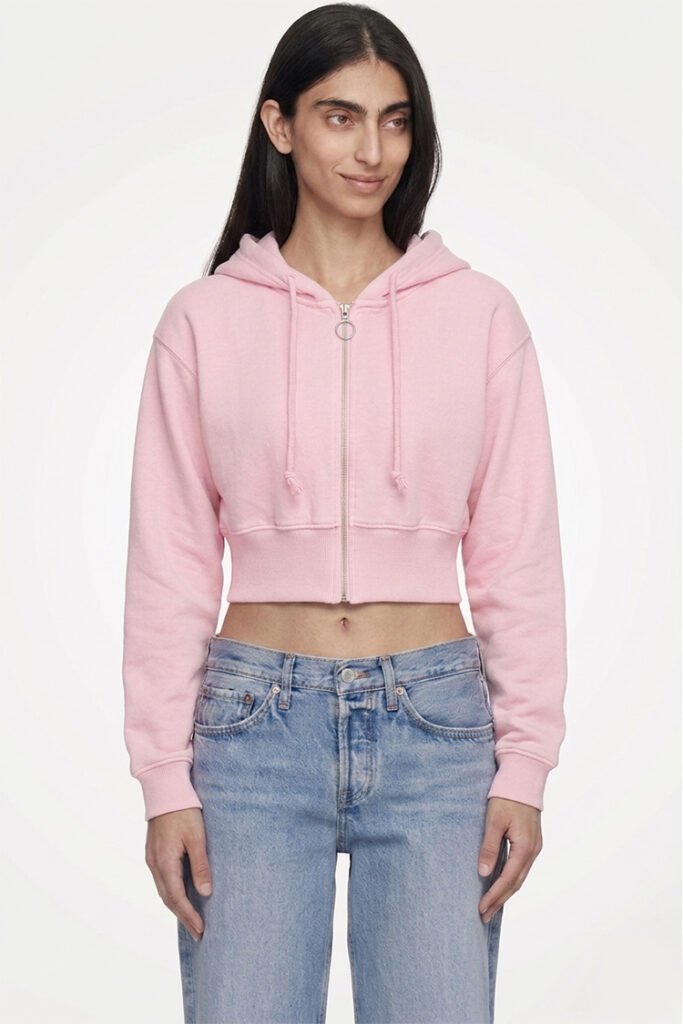 H79 Soft Blush — Cropped Zip Hoodie