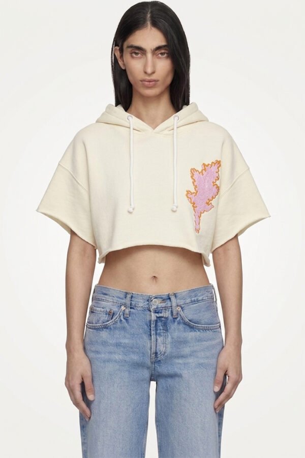 H76 Cropped Flame — Short Sleeve Hoodie